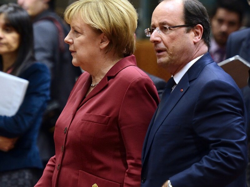 Angela Merkel en François Hollande.