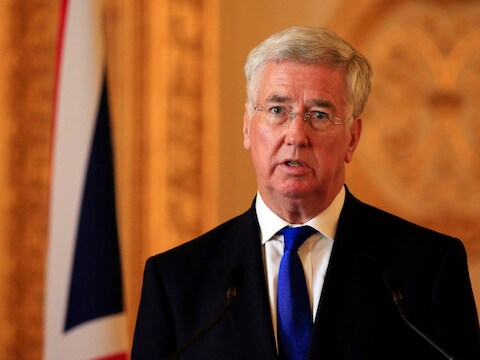 De Britse minister voor Defensie Michael Fallon.
