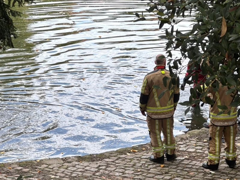 Brandweer doorzoekt vijver van Flagey na vondst rolstoel.