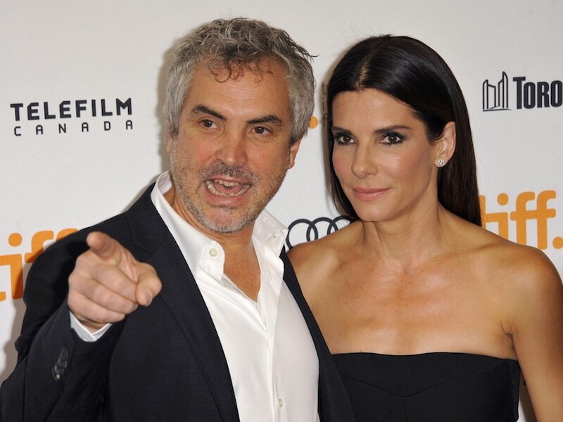 Regisseur Alfonso Cuaron en actrice Sandra Bullock op het filmfestival in Toronto