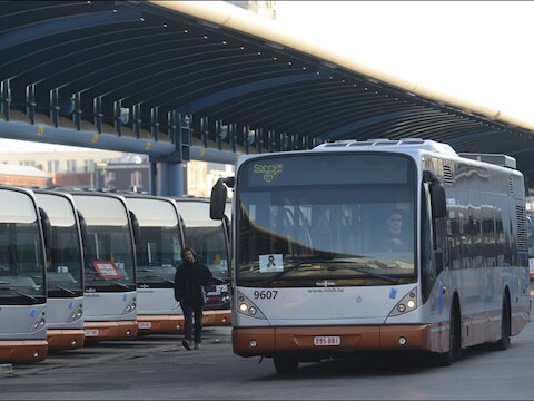 Het busverkeer herneemt in Brussel.