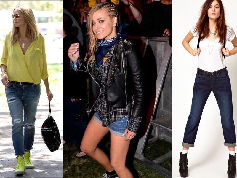 Heidi Klum met boyfriend jeans, Carmen Electra met afgeknipt exemplaar en de traditonele 501 bij Asos.com.