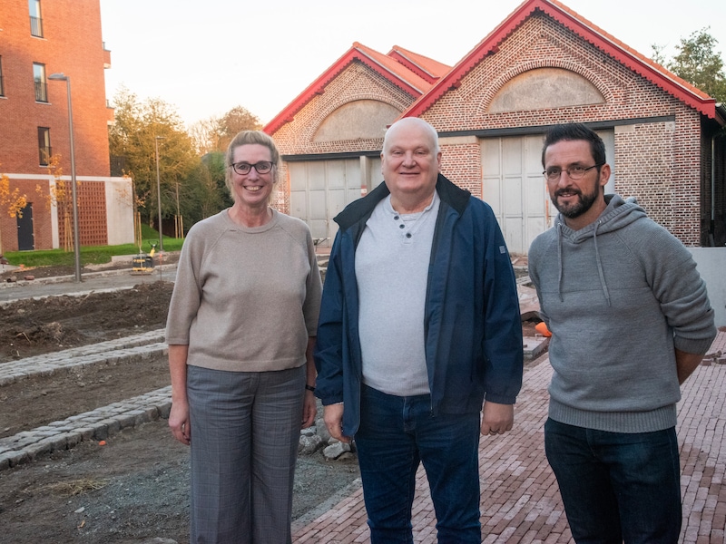 Kathleen Kets, Ivan Leroy en Olivier Masureel van het Bewonersplatform Merelbeke centrum.