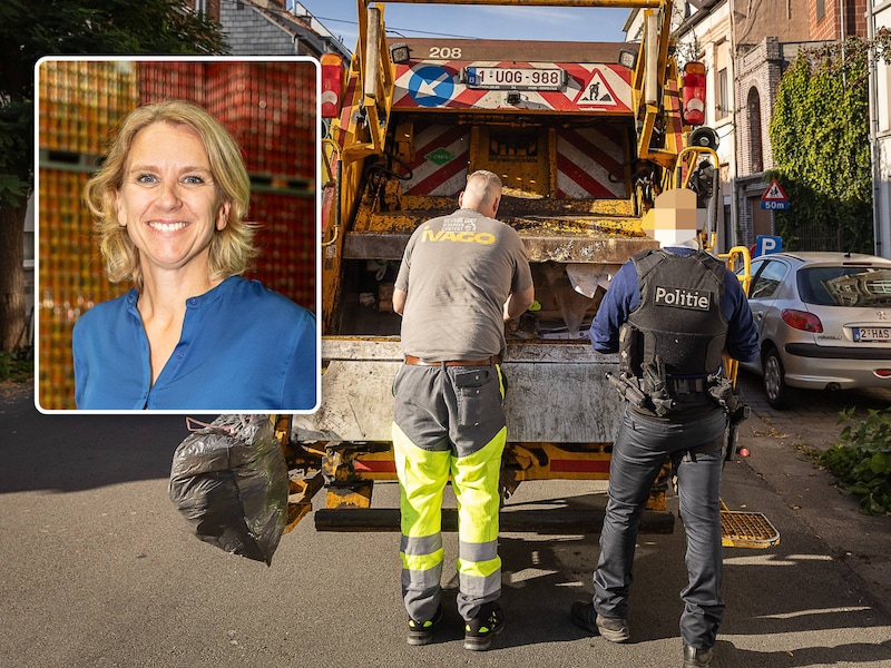 Politie en IVAGO trokken geregeld samen op pad, op zoek naar de identiteit van sluikstorters. “De handhaving wordt verder opgedreven”, zegt schepen Sofie Bracke (inzet).
