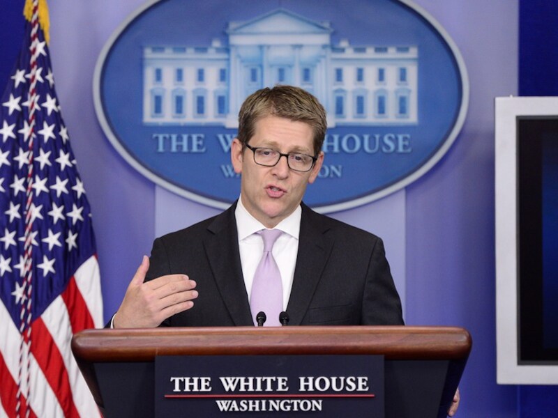 Woordvoerder van het Witte Huis, Jay Carney.