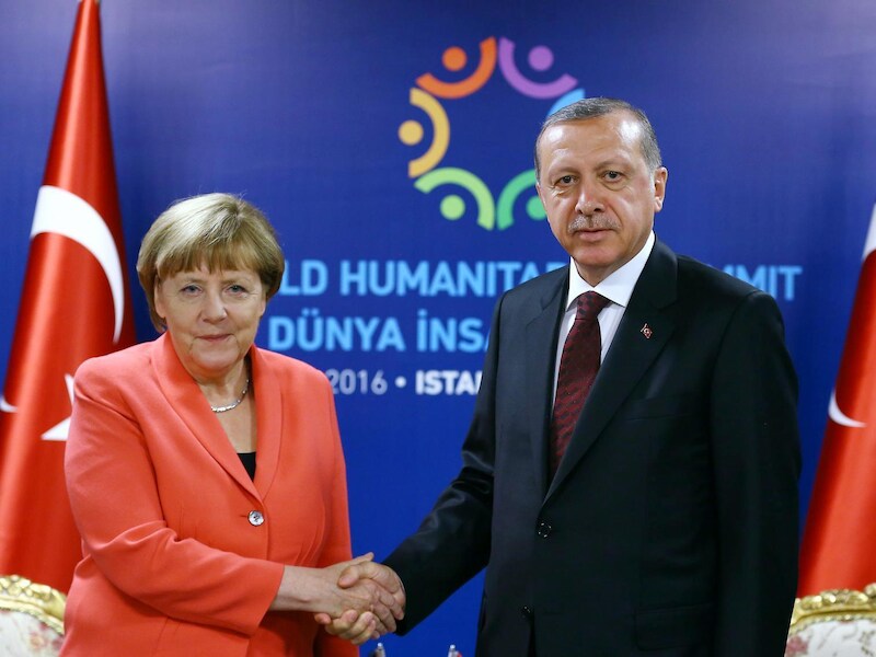 Duits bondskanselier Merkel en Turks president Erdogan