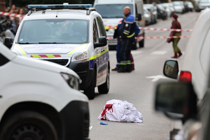 Beeld van de plaats waar het incident gebeurde in Ajaccio.