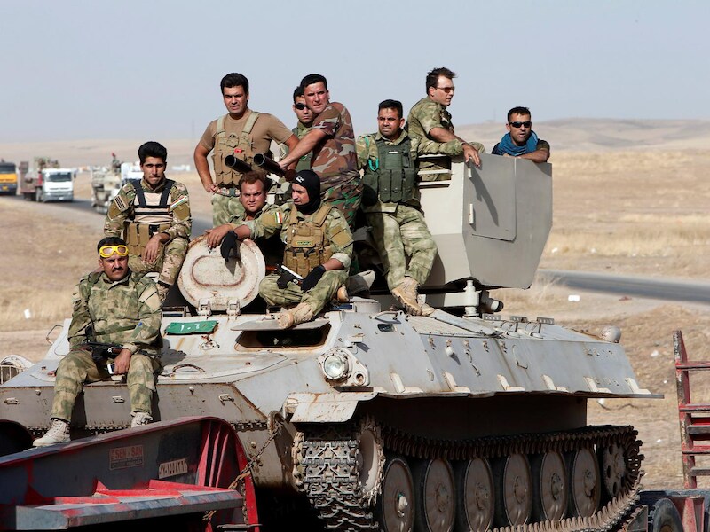 Iraakse troepen trekken op naar Mosul.