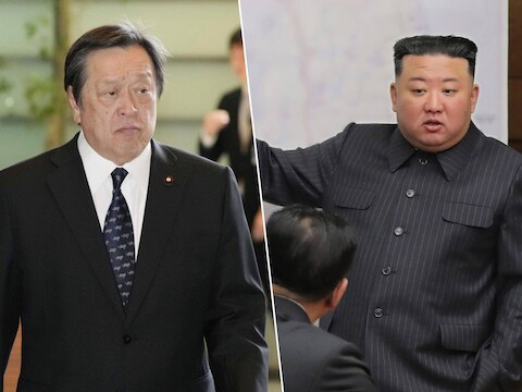 Japanse minister van Defensie Yasukazu Hamada (links) / Noord-Koreaanse leider Kim Jong-Un (rechts)