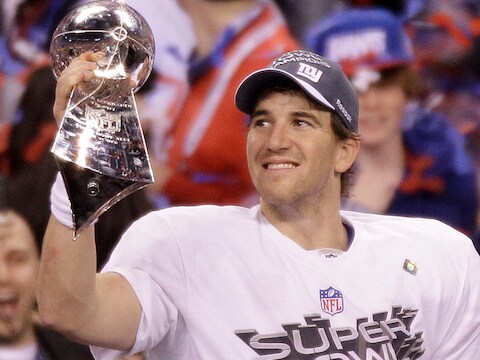 Eli Manning werd verkozen tot MVP.