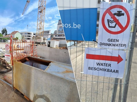 Sinds vorige week wordt het opgepompte water verzameld in een bak waaruit omwonenden water kunnen halen.