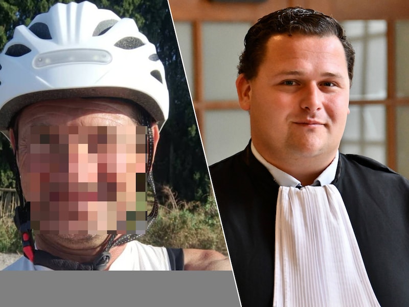 R.V. met zijn fiets op weg voor het goede doel / Advocaat Gregory Everaert