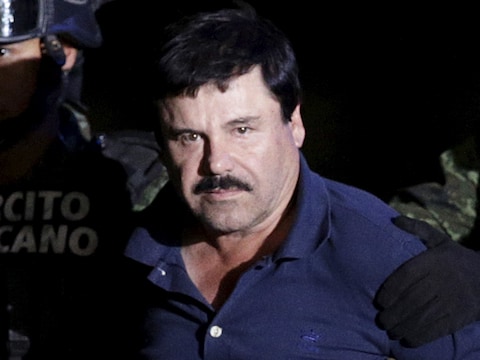 Joaquin Guzman, beter bekend als 'El Chapo', bij zijn arrestatie op 8 januari 2016.