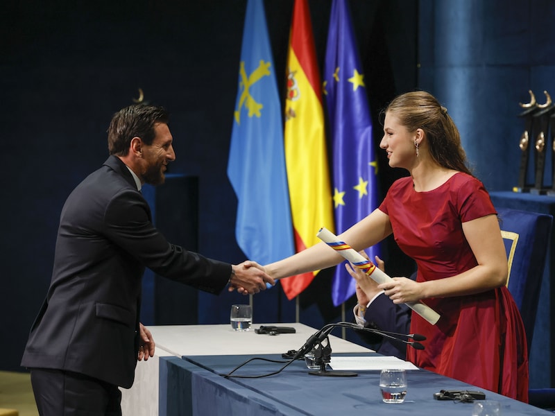 Messi ontving de prijs van prinses Leonor. 