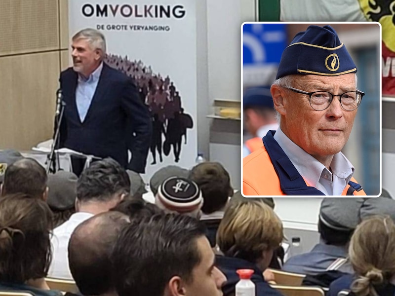 Filip Dewinter zal geen lezing geven in de Romaanse Poort in Leuven, maar mogelijk wel op de Grote Markt. Foto inzet: politiewoordvoerder Marc Vranckx.