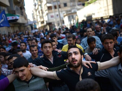 Demonstraties tegen het regime in Syrië