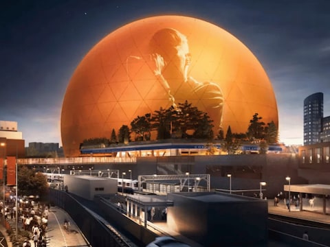 Zo zou de MSG Sphere in Stratford in het oosten van London er moeten uitzien. 
