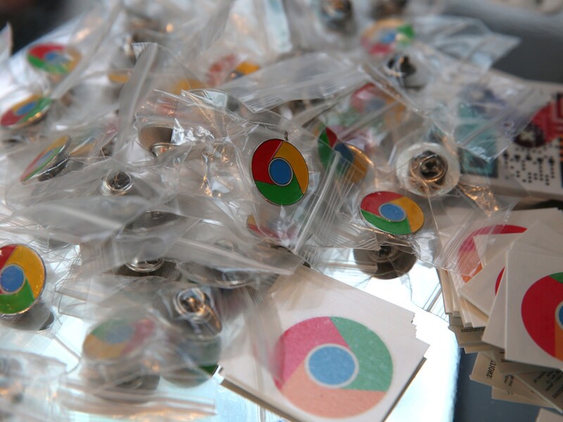 Promotiemateriaal van Google met het Chrome-logo.