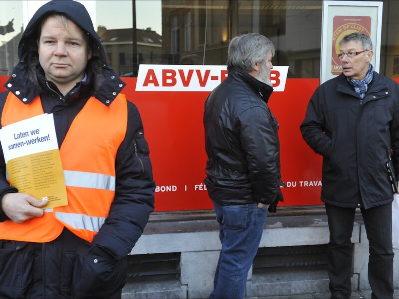 Voka betoogde tegen de staking.