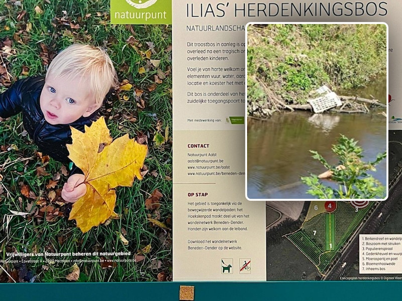 Onbekenden gooien herdenkingsbord voor Ilias (2) in een gracht: “Voor zijn ouders is dit veel meer dan zomaar een bord”