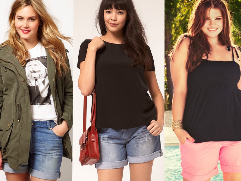 Links en midden: short van Asos.com, rechts: model van H&M.