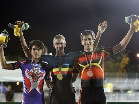 Het podium:Yan-Cheng Chen, Bart Swings en Felix Rijhnen.