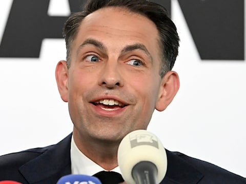 Vlaams Belang-voorzitter Tom Van Grieken, afgelopen week tijdens het bezoek van de Franse presidentskandidaat Jordan Bardella.