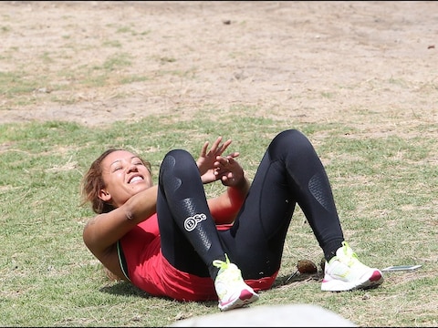 Mel B in volle actie.