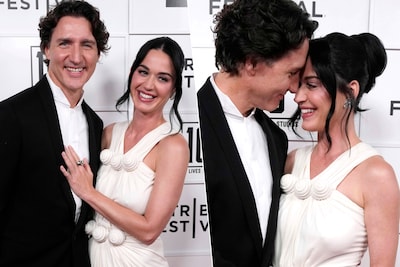 IN BEELD. Katy Perry en Justin Trudeau dolverliefd