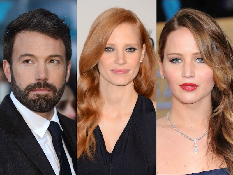 Ben Affleck, Jessica Chastain en Jennifer Lawrence