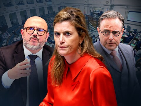 Bernard Quintin (MR), Annelies Verlinden (CD&V) en Bart De Wever (N-VA)