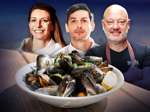 Hier eten Inge Waeles, Marcelo Ballardin en Dominique Persoone het liefst mosselen. 