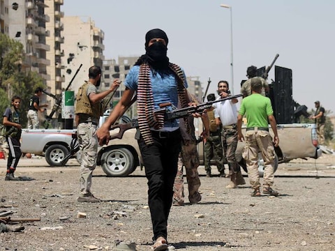 Syrische rebellen in de oostelijke stad Deir Ezzor.