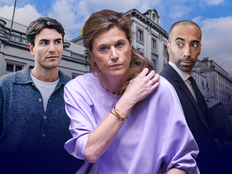 Voouit-voorzitter Conner Rousseau, minister van Justitie Annelies Verlinden (CD&V) en CD&V-voorzitter Sammy Mahdi.