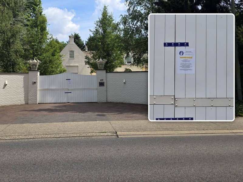 In deze villa in Maasmechelen werd het lichaam aangetroffen. Kleine foto: de villa is voorlopig verzegeld.