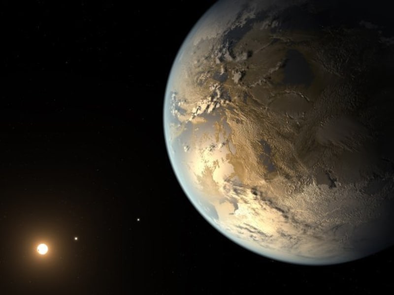 Een impressie van de nieuwe planeet.