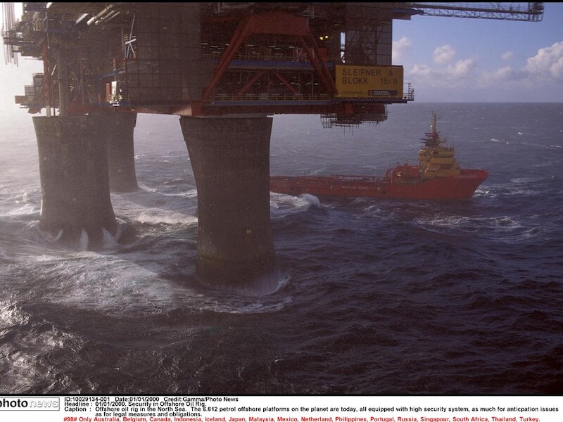 Een olieplatform in de Noordzee.