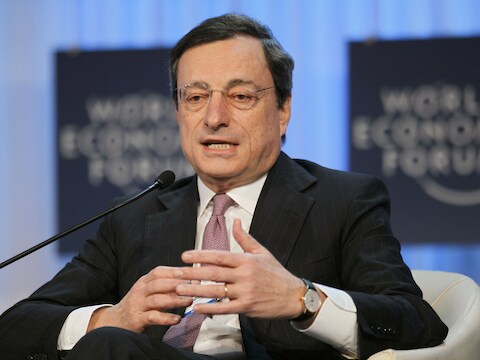 Mario Draghi, de voorzitter van de Europese Centrale Bank (ECB).