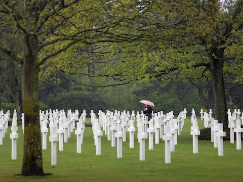 De Amerikaanse militaire beraafplaats in Colleville-sur-Mer.