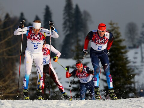 Langlaufers in Sochi.