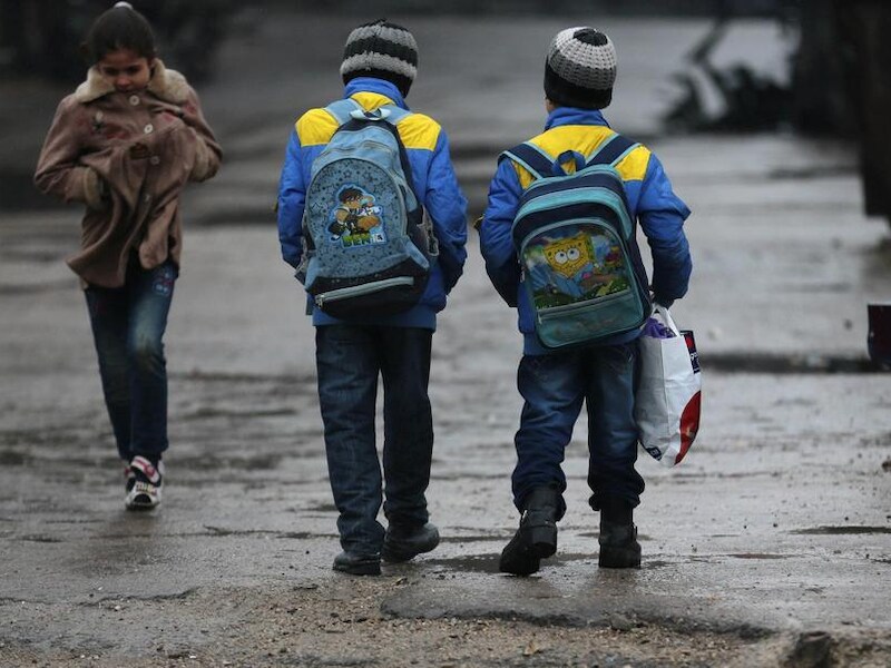 Kinderen op straat in Damascus.