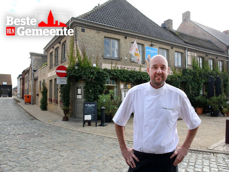 Matthew De Volder voor zijn restaurant Gasthof Het Witte Paard. 