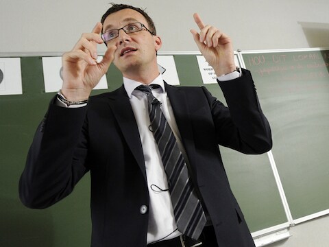 Onderwijsminister Smet op schoolbezoek.