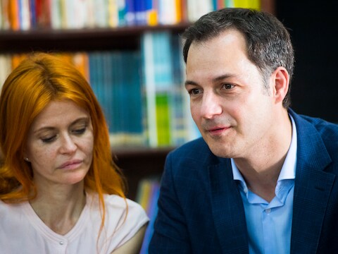Axelle Red en minister van Ontwikkelingssamenwerking Alexander De Croo (Open Vld)