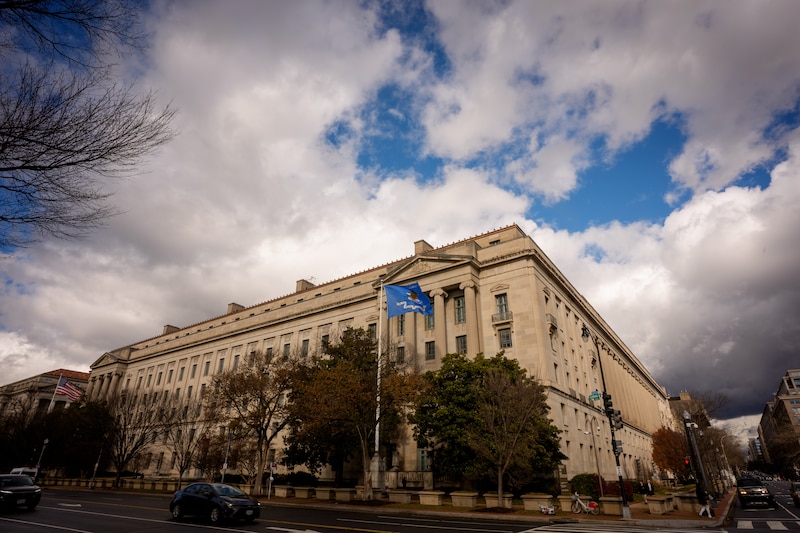 Het Robert F. Kennedy-gebouw van het ministerie van Justitie in Washington, DC. Het ministerie moet vandaag de Epstein-files vrijgeven.