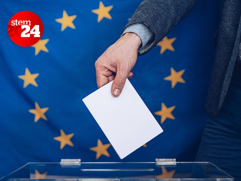 Elections to the European Parliament. Voting in polling station. European Union.