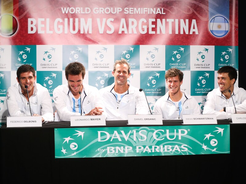De Argentijnse selectie: Delbonis, Mayer, Orsanic, Schwartzman en Berlocq