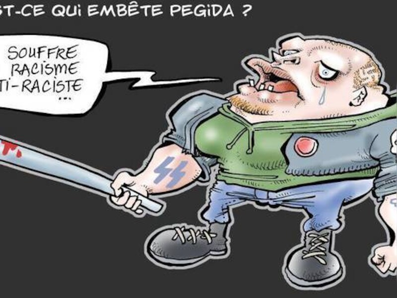 De Franse cartoonist Giez reageert op de Pegida-beweging in Duitsland.