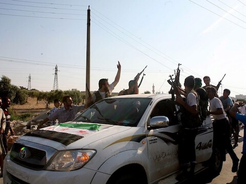 Syrische rebbelen in Aleppo.