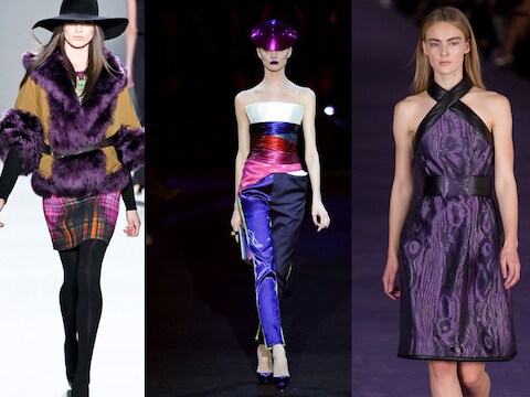 Paars op de catwalk bij Prada, Armani Privé en Christopher Kane.
